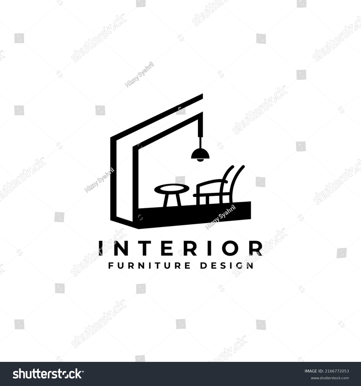 Interior Room Gallery Furniture Logo Design Stock Vector (Royalty Free ...