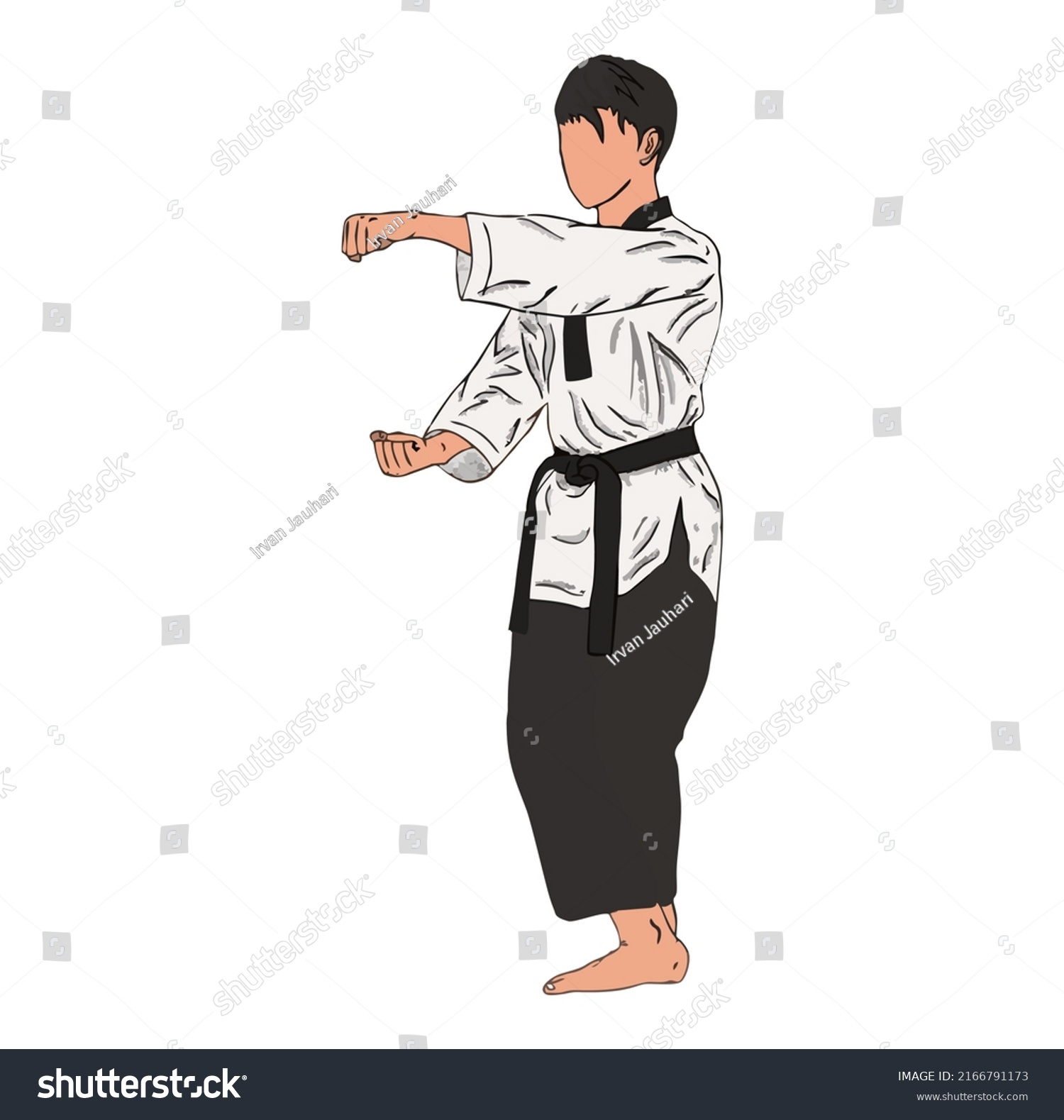 Taekwondo Illustration Vector Show Tehnique Stock Vector (Royalty Free ...