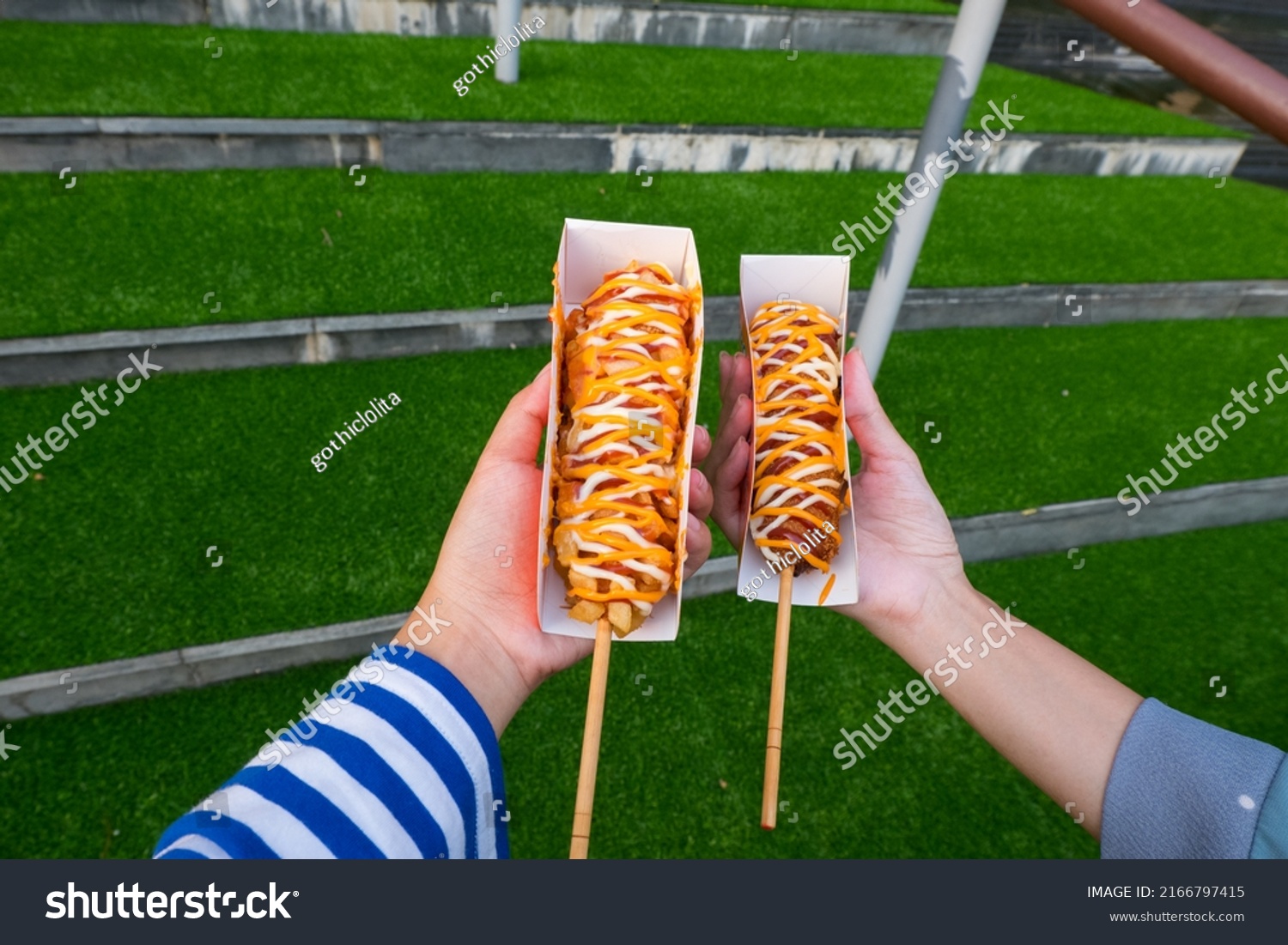 Korean Corn Dog Street Food Korean Stock Photo 2166797415 Shutterstock