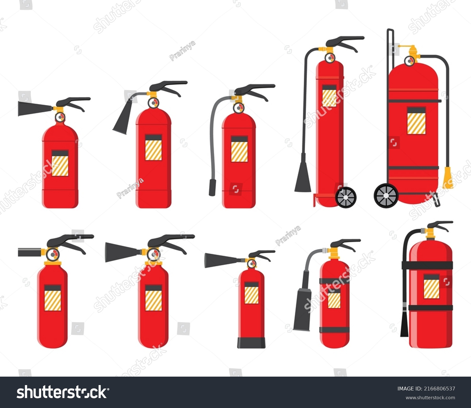 Fire Extinguisher Firefighter Equipment Vector Illustration Stock ...