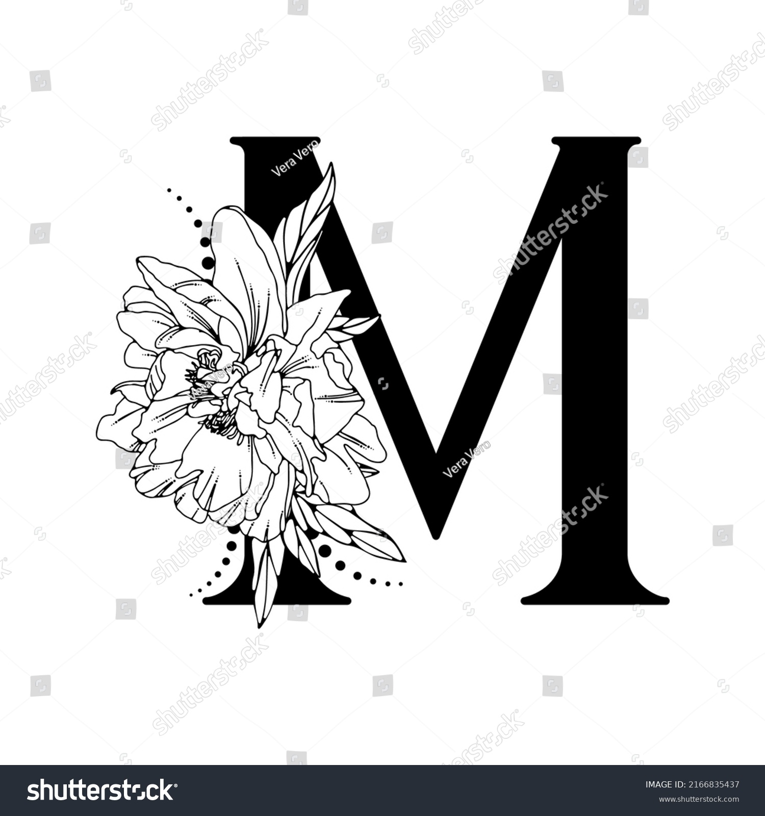 Vector Flower Alphabet Floral Design Letter Stock Vector (Royalty Free ...