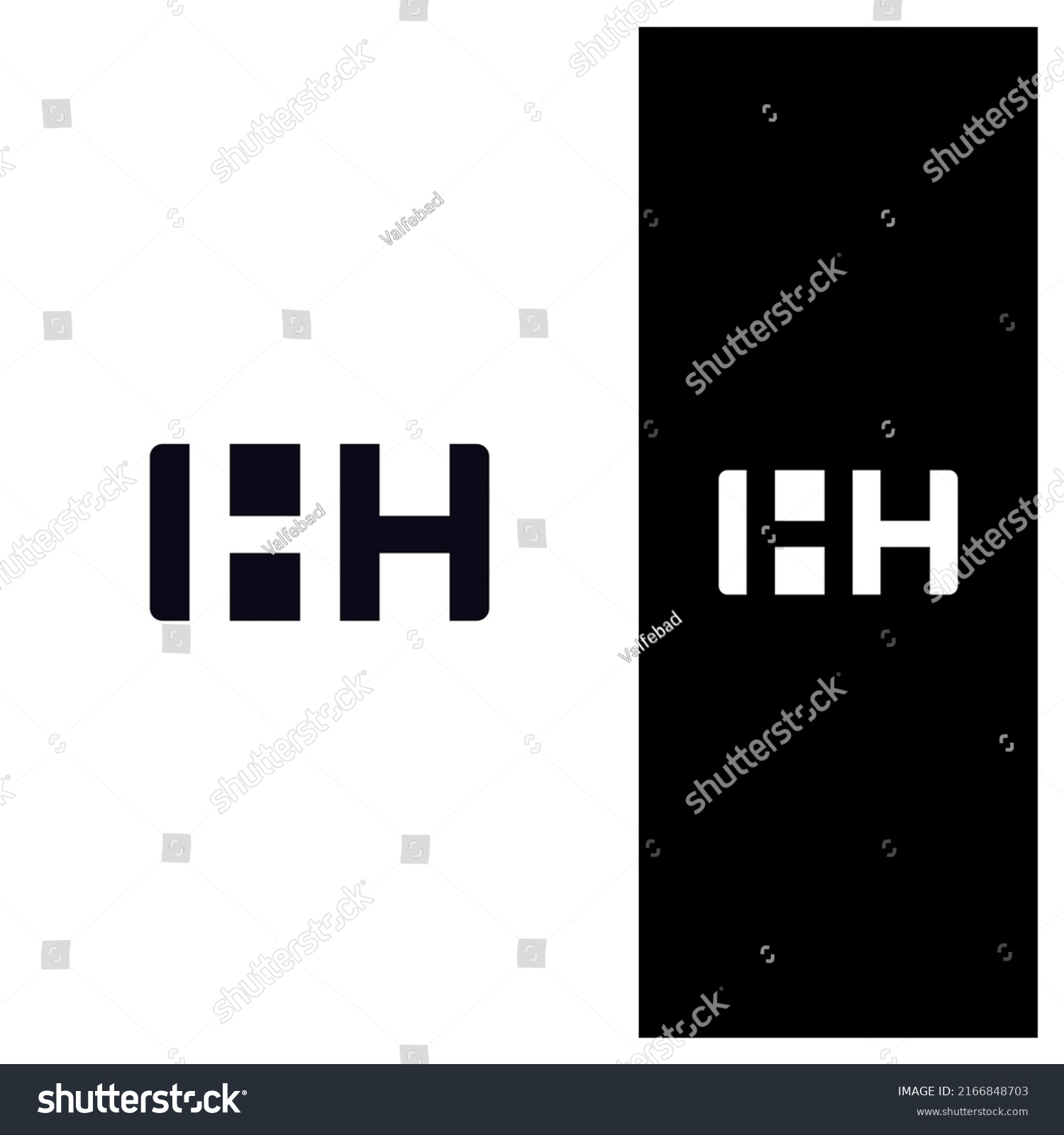 Hh Lettering Negative Space Logo Concept Stock Vector (Royalty Free ...