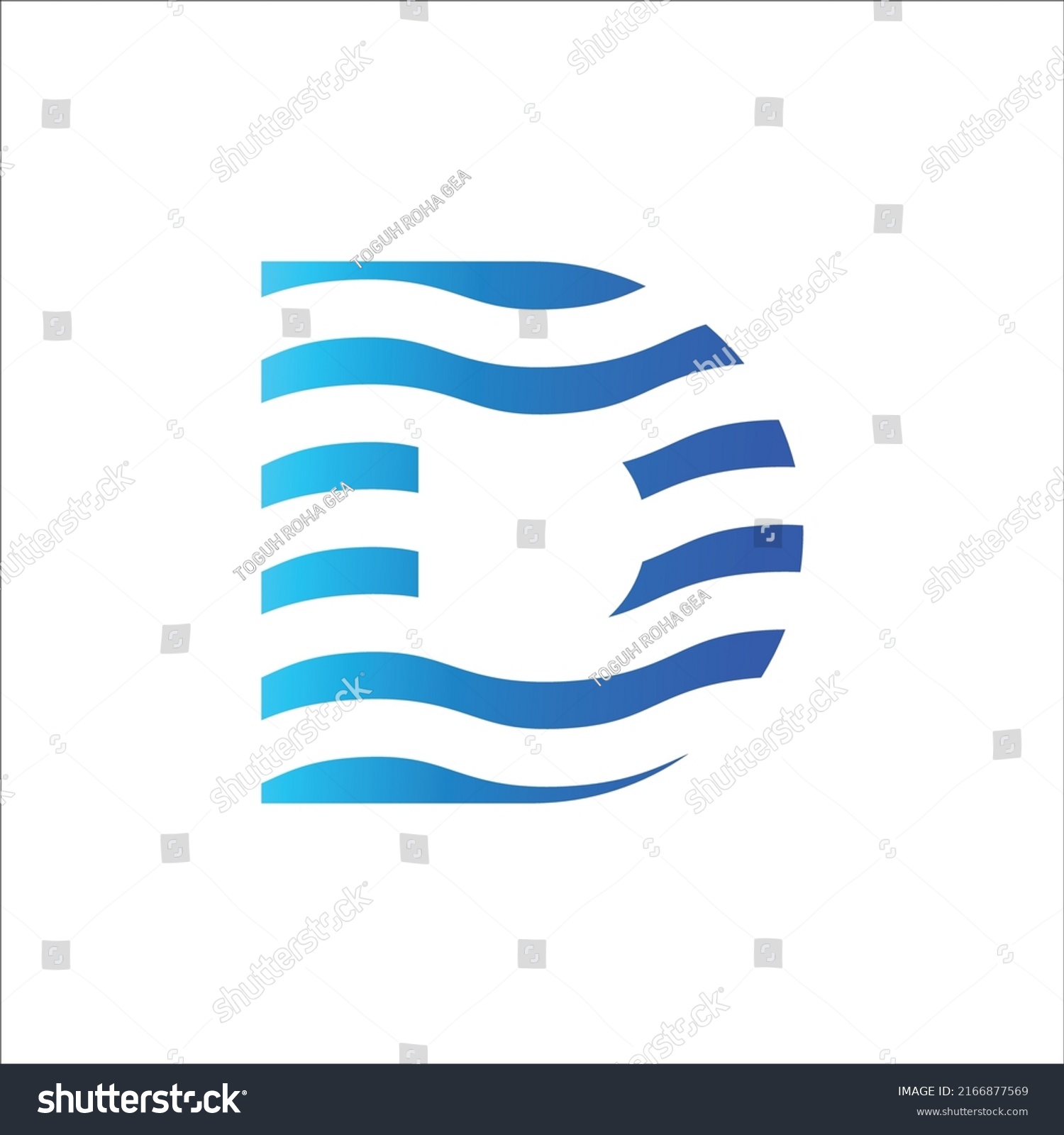 Letter D Combine Simbol Wave Stock Vector (Royalty Free) 2166877569 ...