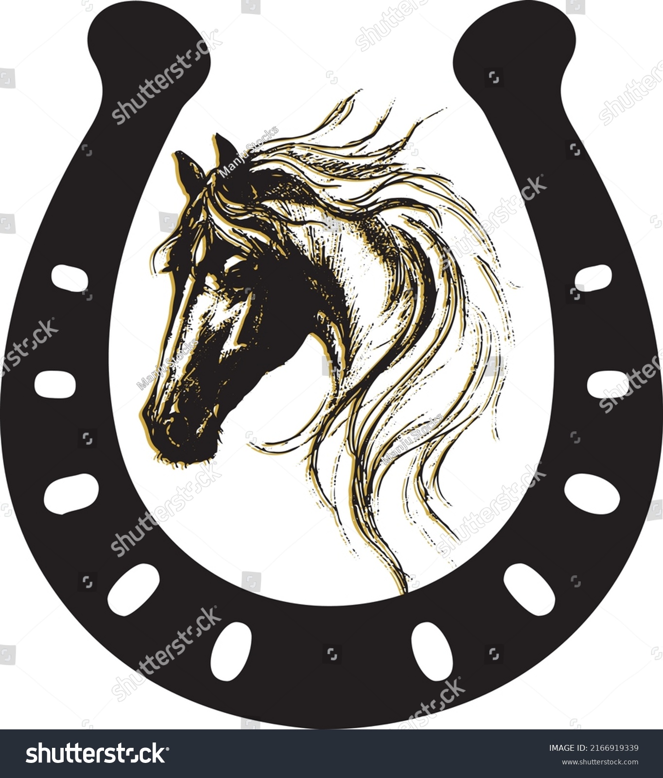 Drawing Sketch Running Horse Outline Editable Stock Vector (Royalty ...