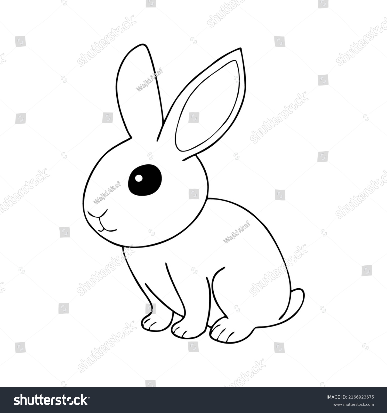 Simple Rabbit Drawing Kids Stock Vector (Royalty Free) 2166923675 ...