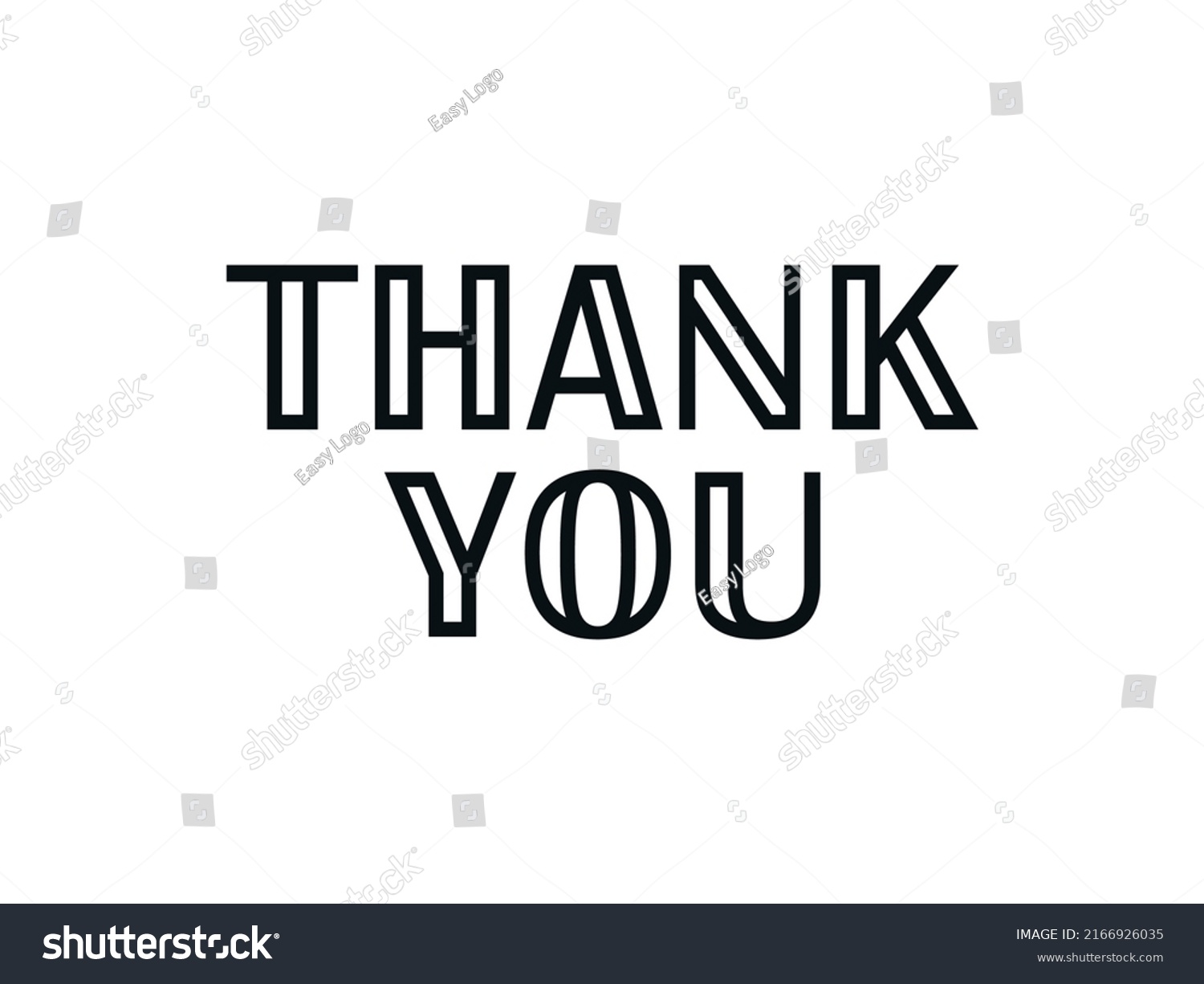 Thank You Card Black Text Hand Stock Vector (Royalty Free) 2166926035 ...