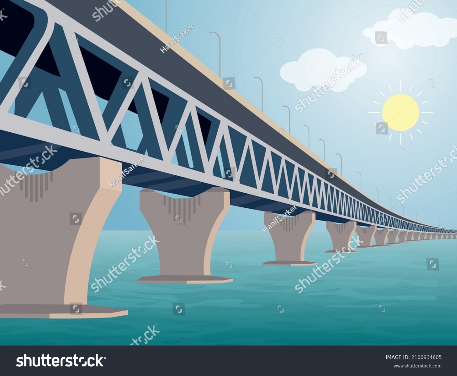 Padma Bridge Bangladesh Illustration Stock Vector (Royalty Free ...