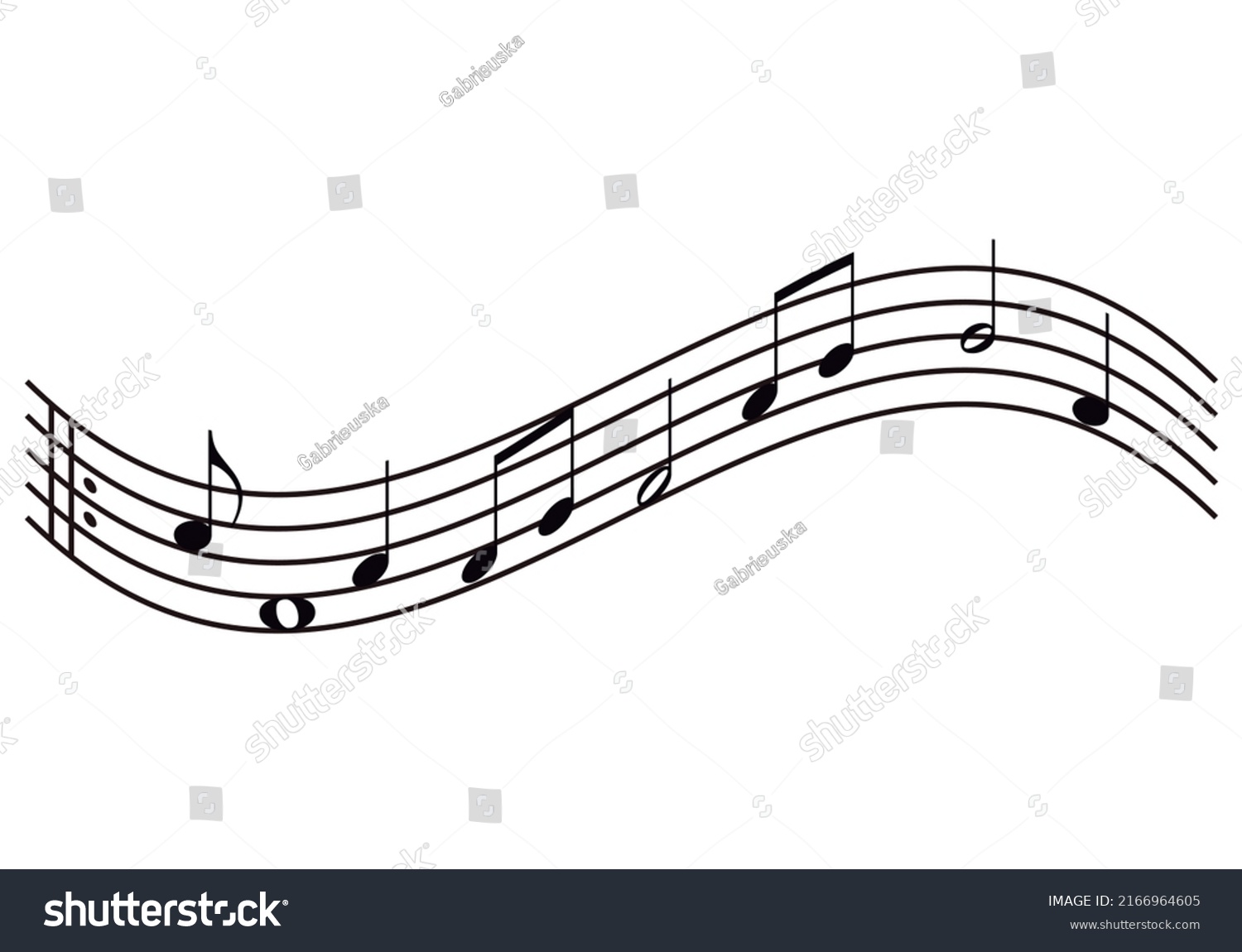 Pentagram Music Notes On White Background Stock Vector (Royalty Free ...