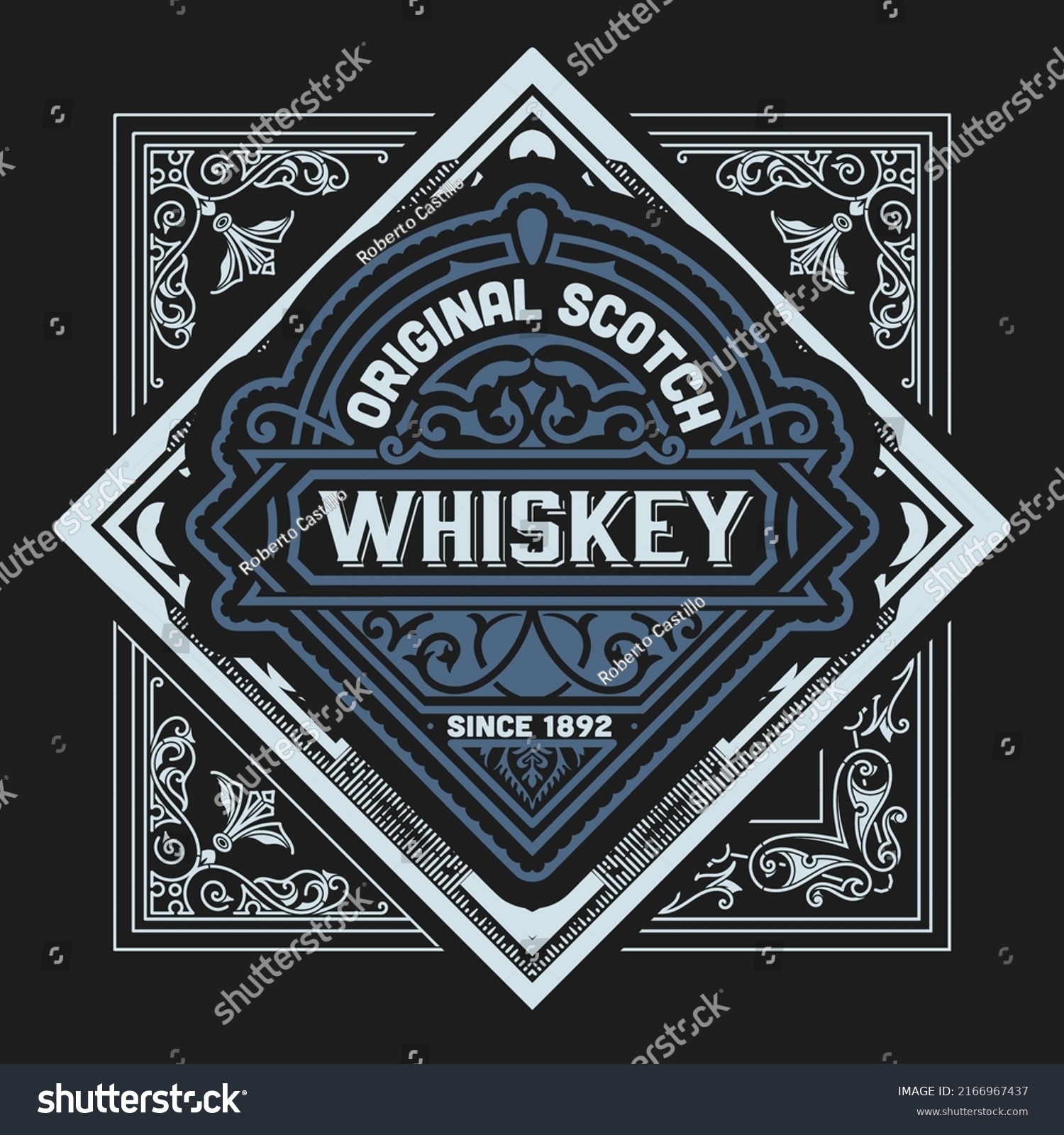 Whiskey Label Old Frames Stock Vector (Royalty Free) 2166967437 ...