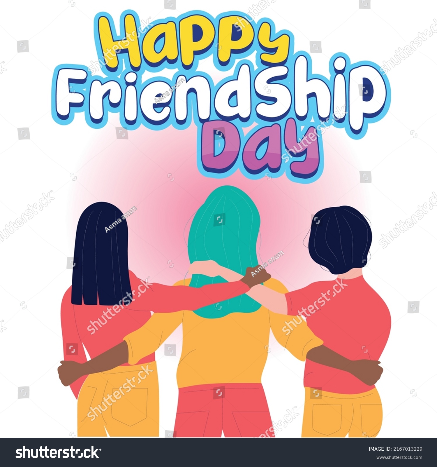 Happy Friendship Day Greeting Card Celebrating Stock Vector (Royalty