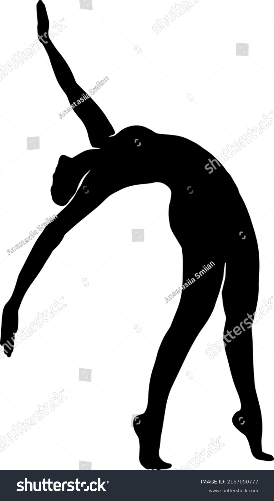 Yoga Poses Black Woman Body Silhouette Stock Vector (Royalty Free ...