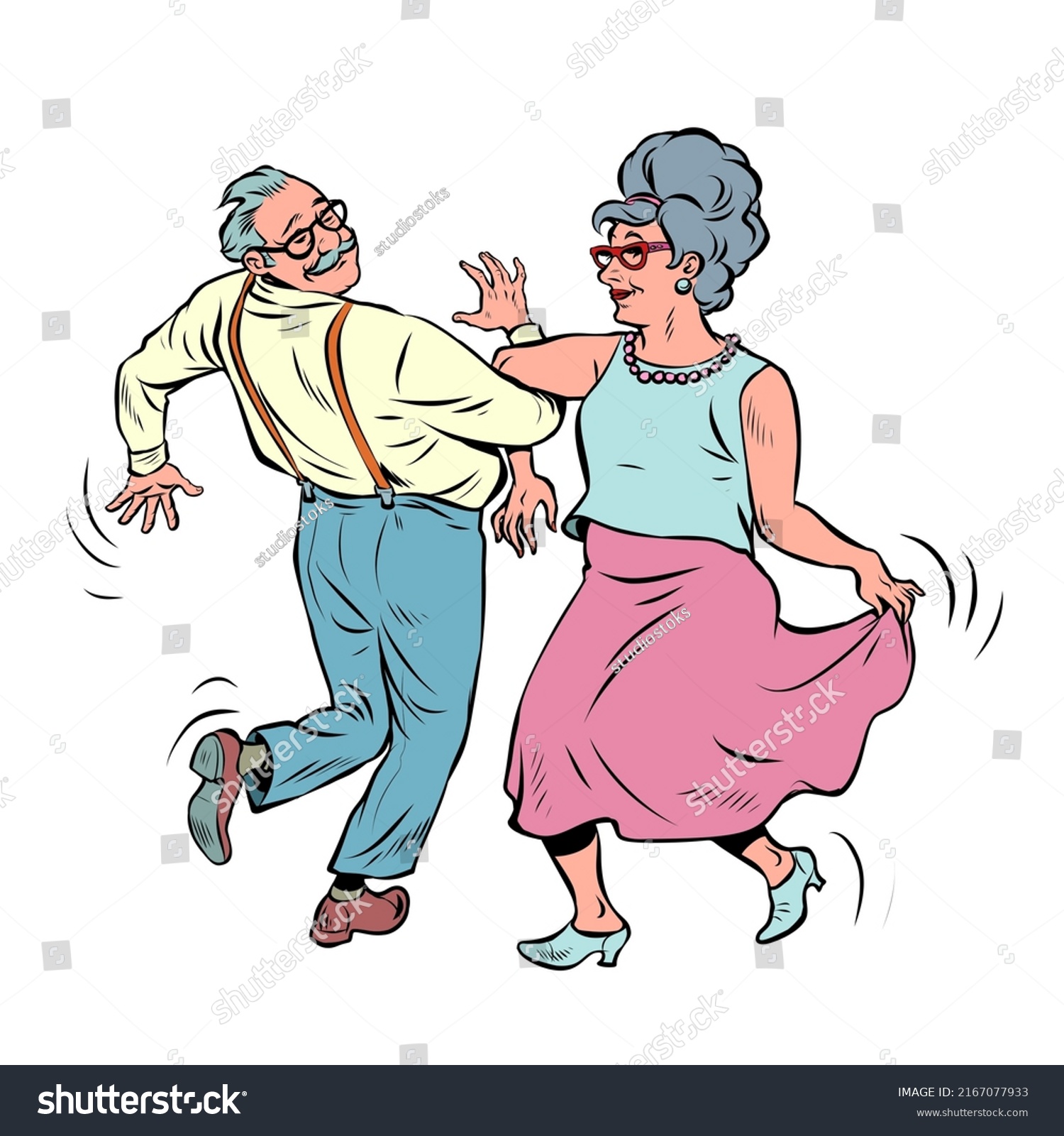 Elderly Couple Old Man Old Lady Stock Vector (Royalty Free) 2167077933 ...