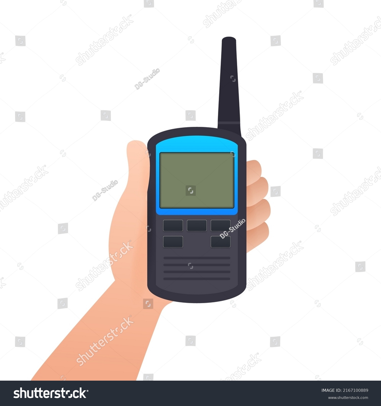 Flat Walky Talky Concept Design Vector Stock Vector (Royalty Free ...