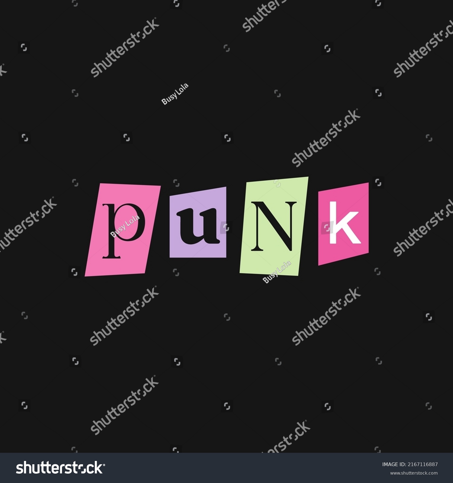 Punk Hand Drawn Lettering Newspaper Clipping Stock Vector (Royalty Free ...