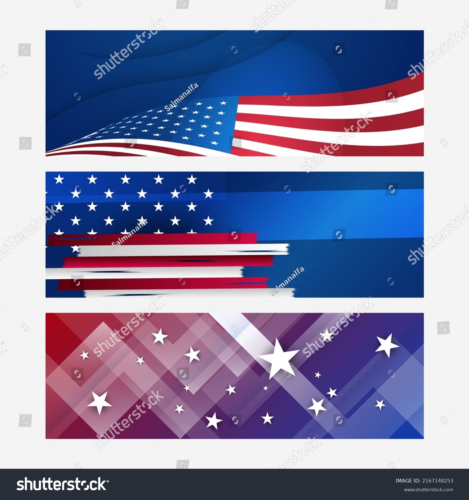 Us Background Red Blue White Flag Stock Vector (Royalty Free ...