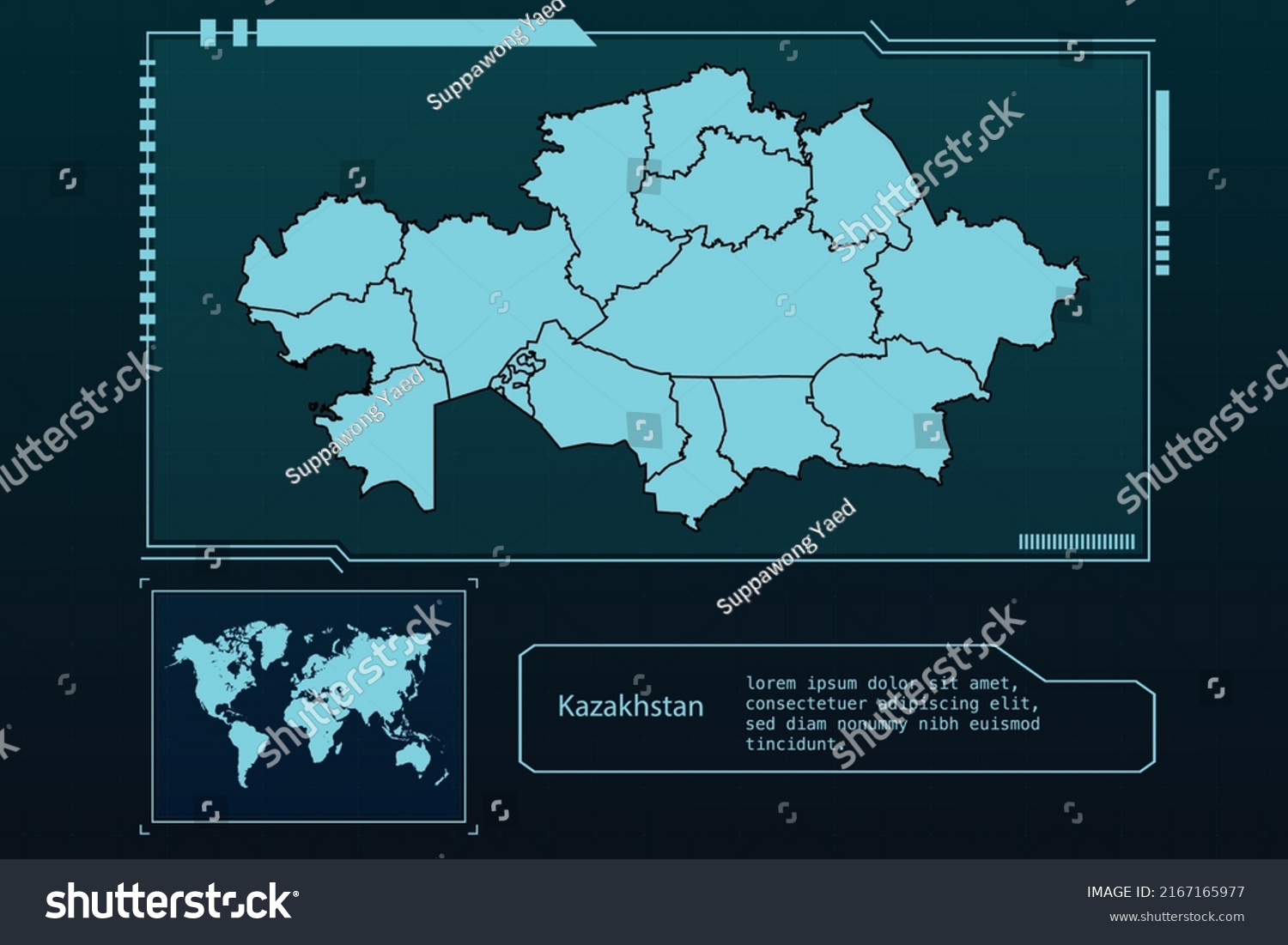 Kazakhstan Map Futuristic Infographic Map Element Stock Vector Royalty   Stock Vector Kazakhstan Map Futuristic Infographic Map Element Collection Background 2167165977 