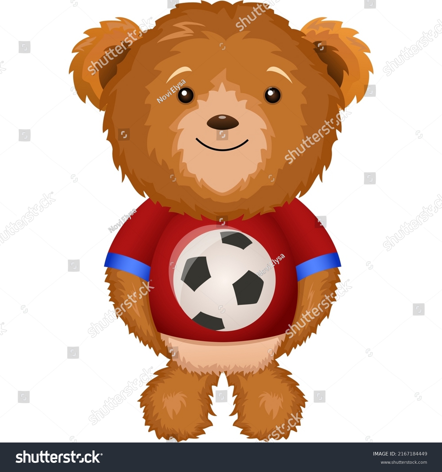 Cute Teddy Bear Playing Soccer Stock Vector (Royalty Free) 2167184449 ...