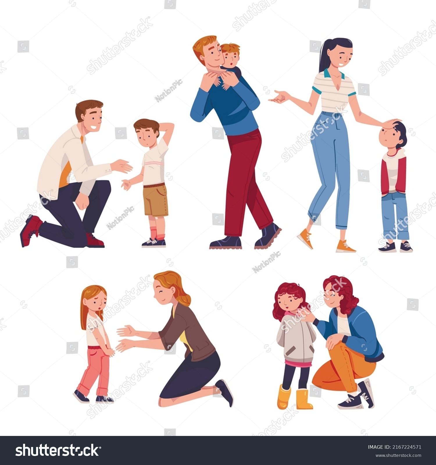 Mother Father Talking Their Child Supporting Stock Vector (Royalty Free ...