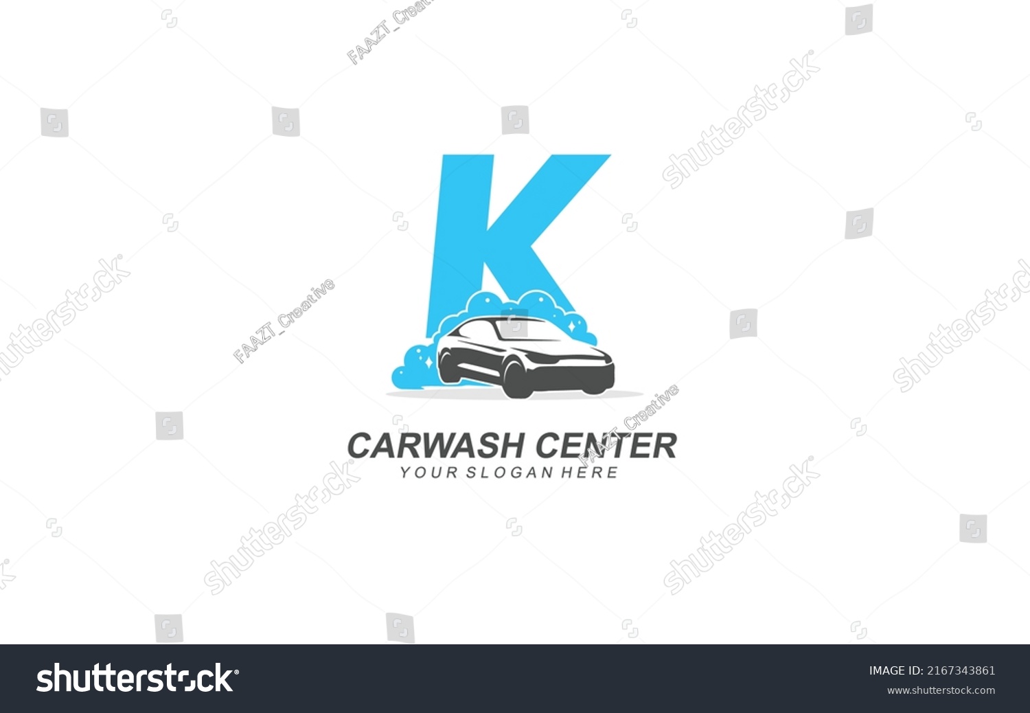 K Car Wash Logo Design Inspiration Stock Vector (Royalty Free ...