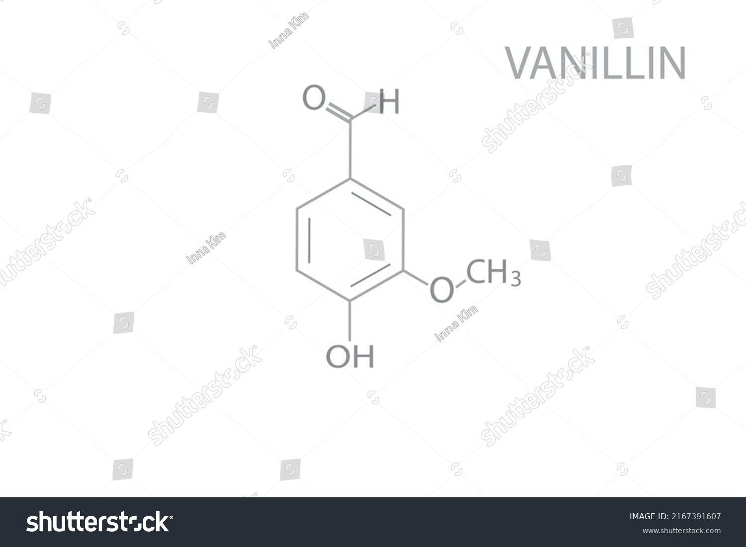 Vanillin Molecular Skeletal Chemical Formula Stock Vector (Royalty Free ...