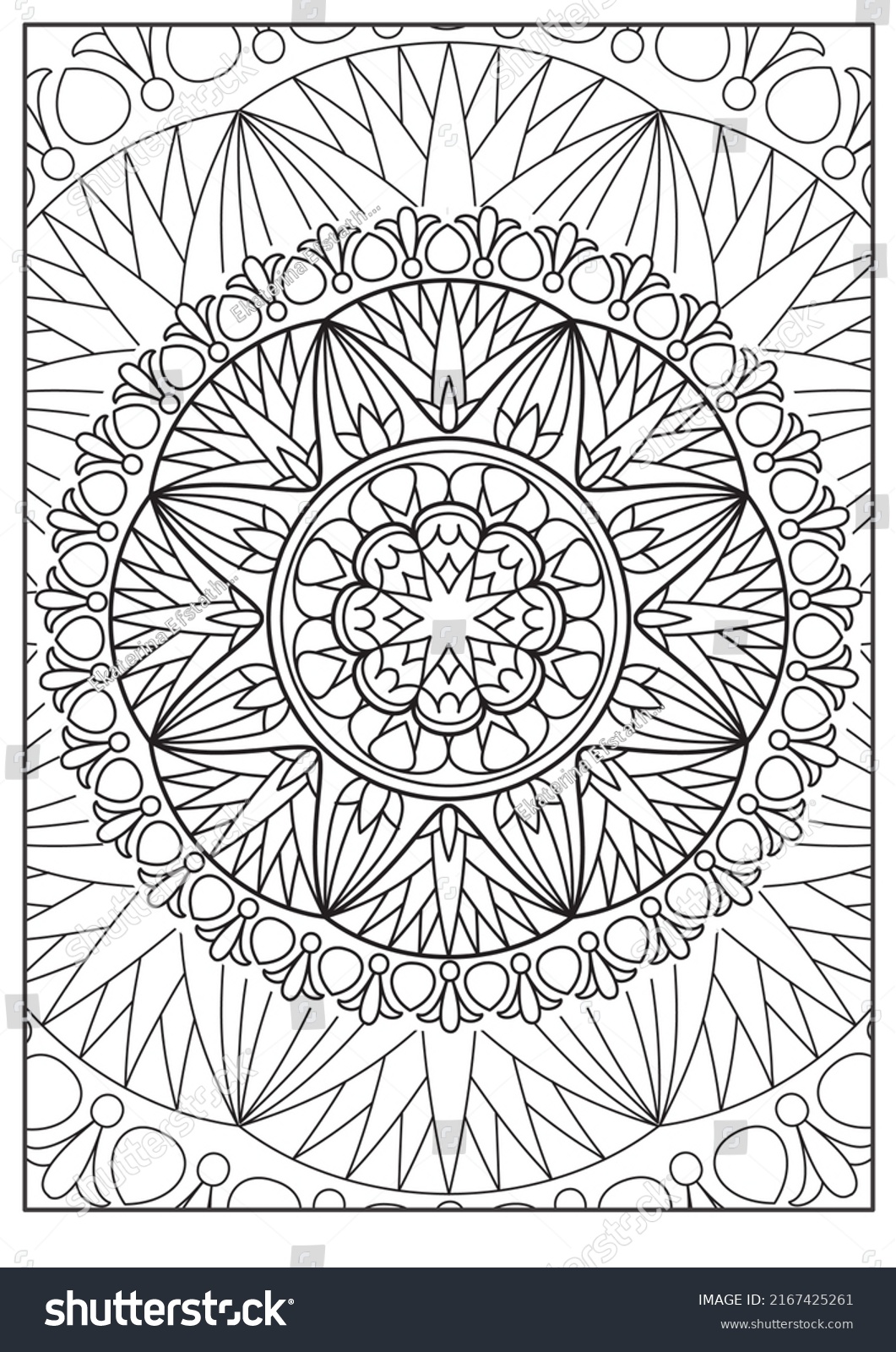 Mandala Relaxation Coloring Page Stock Illustration 2167425261 ...