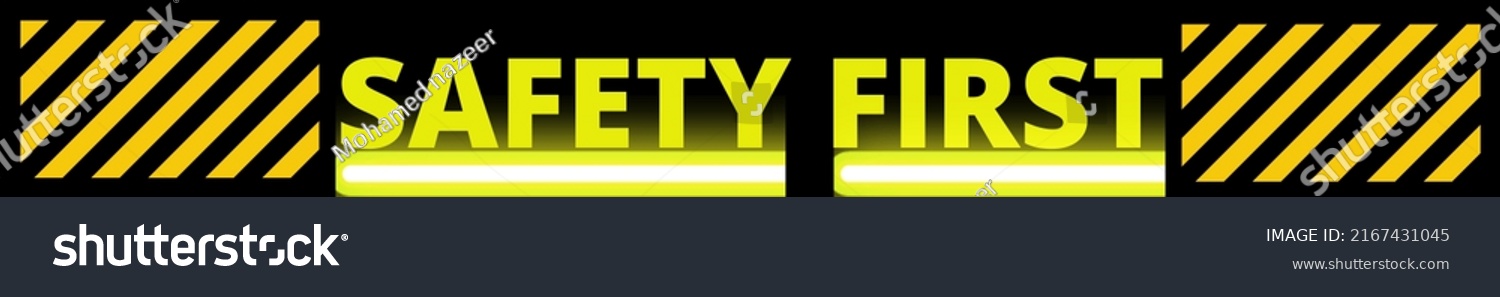 Safety First Sign Banner Construction Safety Stock Illustration ...