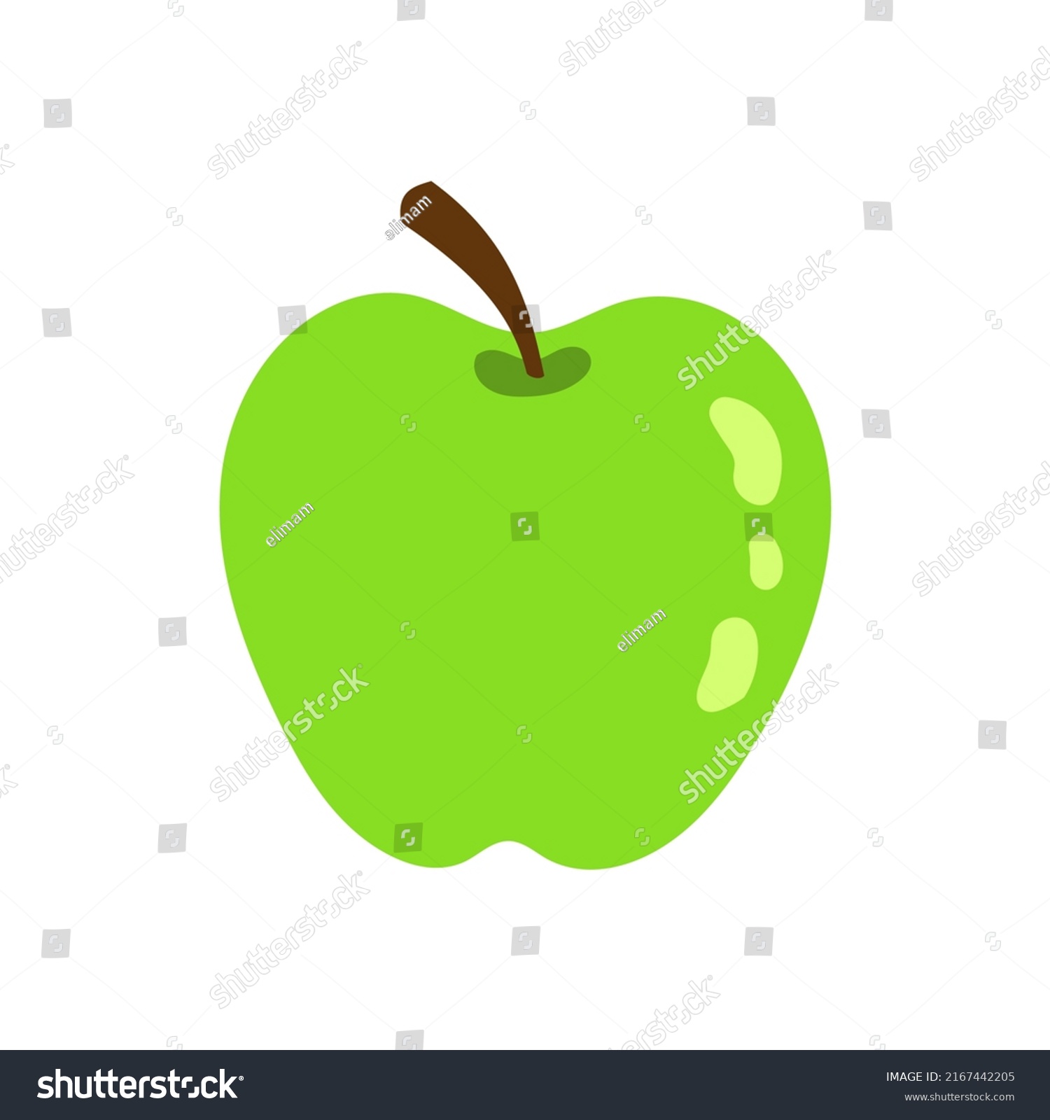 Green Apple Fruit Vector Illustration Stock Vector Royalty Free