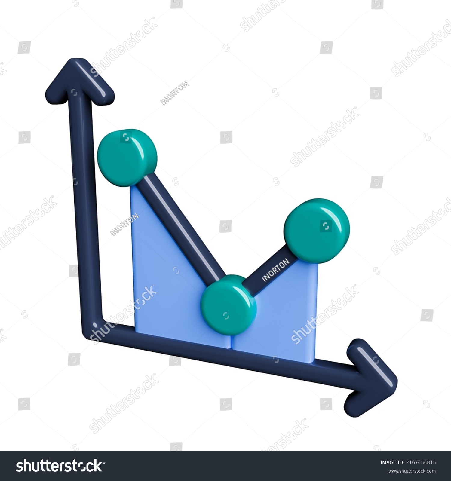 Line Chart 3d Icon Render Illustration Stock Illustration 2167454815