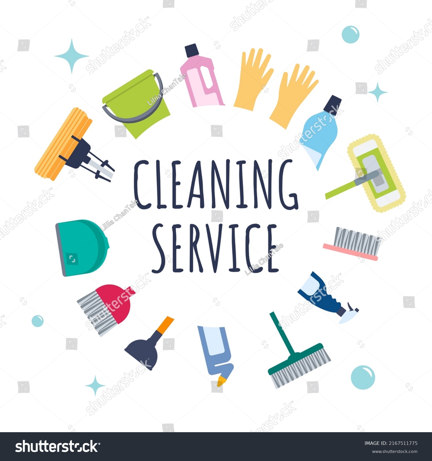 Cleaning Service Concept Poster Template House Stock Vector (Royalty ...