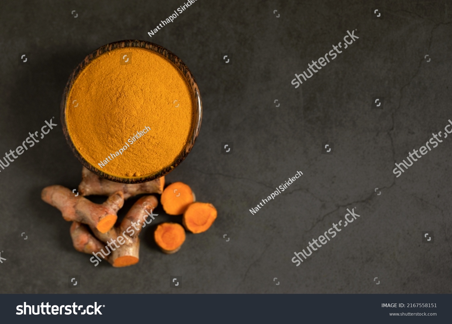 Flat Lay Top View Turmeric Powder Stock Photo 2167558151 | Shutterstock