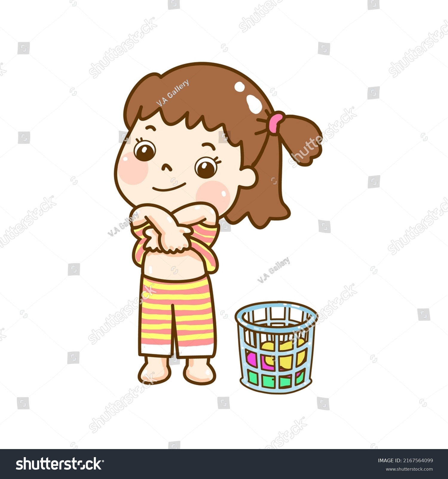 Cartoon Kids Take Off Shirt Stock Vector (Royalty Free) 2167564099 ...