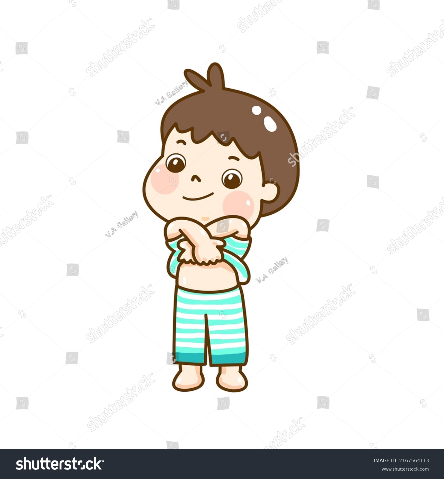 Cartoon Kids Take Off Shirt Stock Vector (Royalty Free) 2167564113 ...