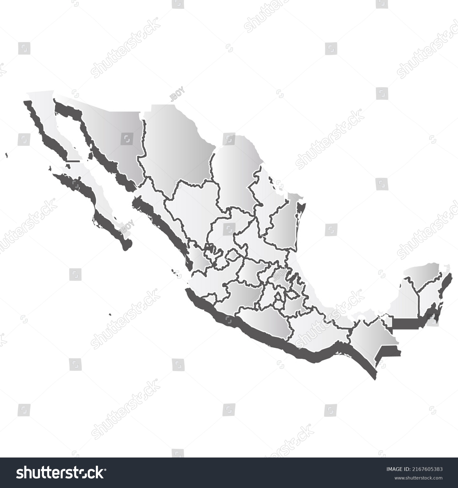 Mexico Map Silhouette White Icon Stock Vector (Royalty Free) 2167605383 ...