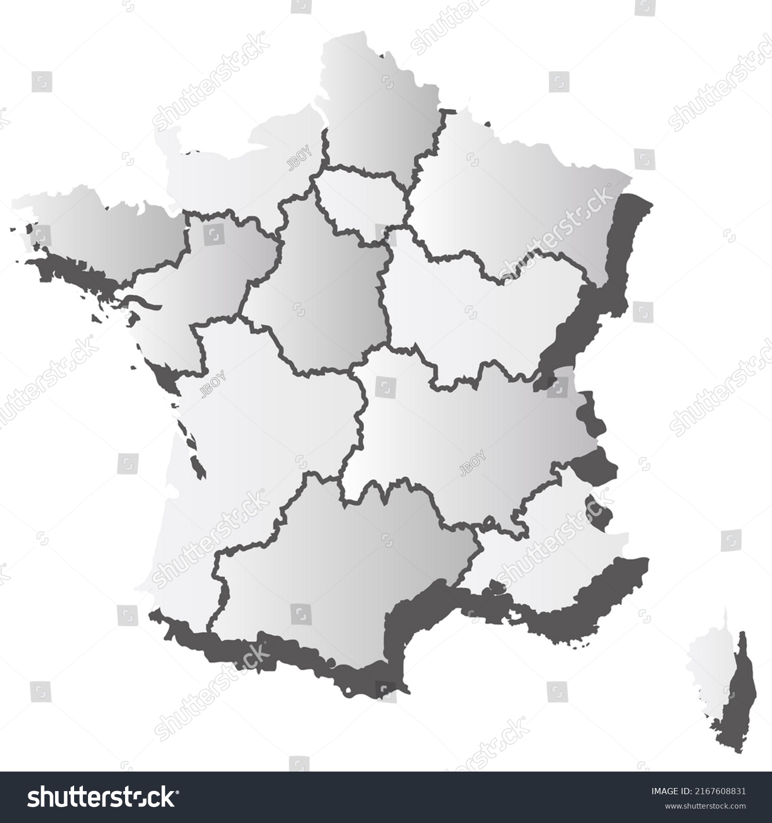 France Map Silhouette White Icon Stock Vector (Royalty Free) 2167608831 ...