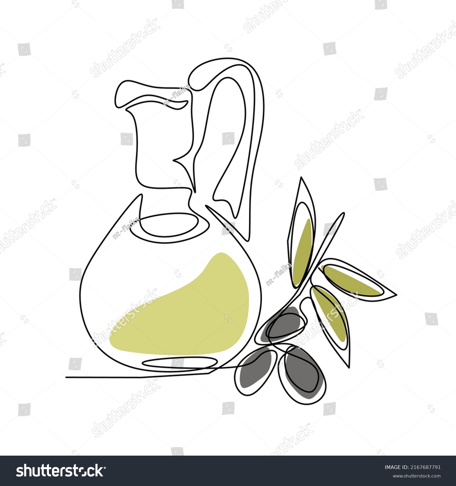 Olive Oil Jug Vector Illustration Drawn Stock Vector (Royalty Free ...