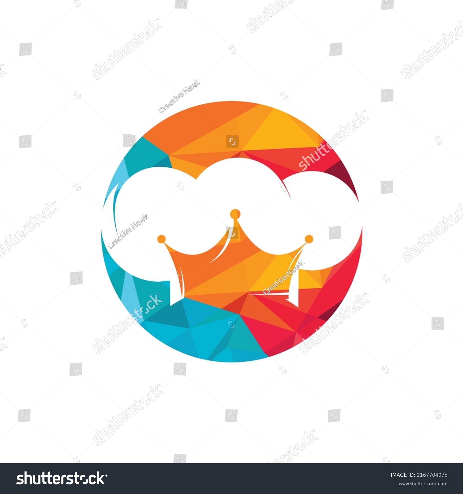 King Chef Vector Logo Design Template Stock Vector Royalty Free