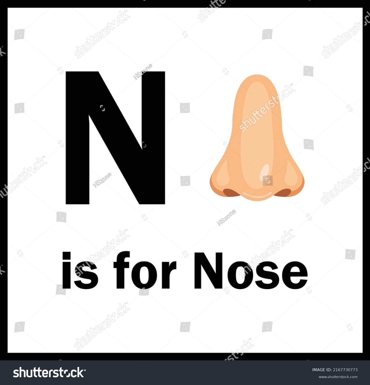 Alphabet N Nose Vector Image Alphabet Stock Vector (Royalty Free ...