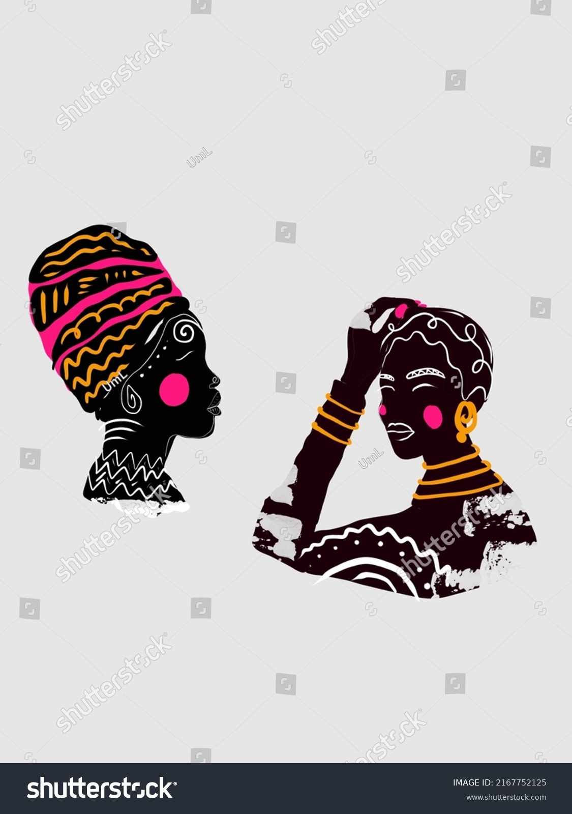 Illustration Black Women African Stock Illustration 2167752125 ...