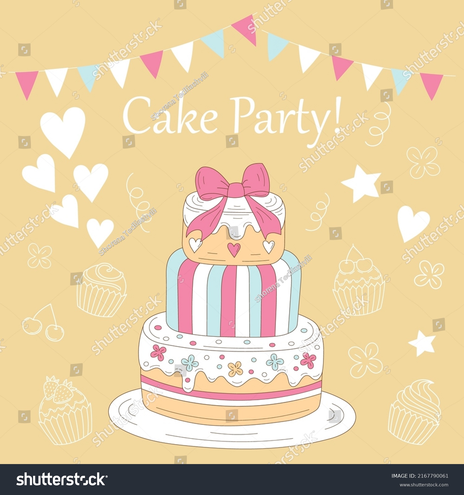 Happy Birthday Greeting Card Template Birthday Stock Vector (Royalty ...