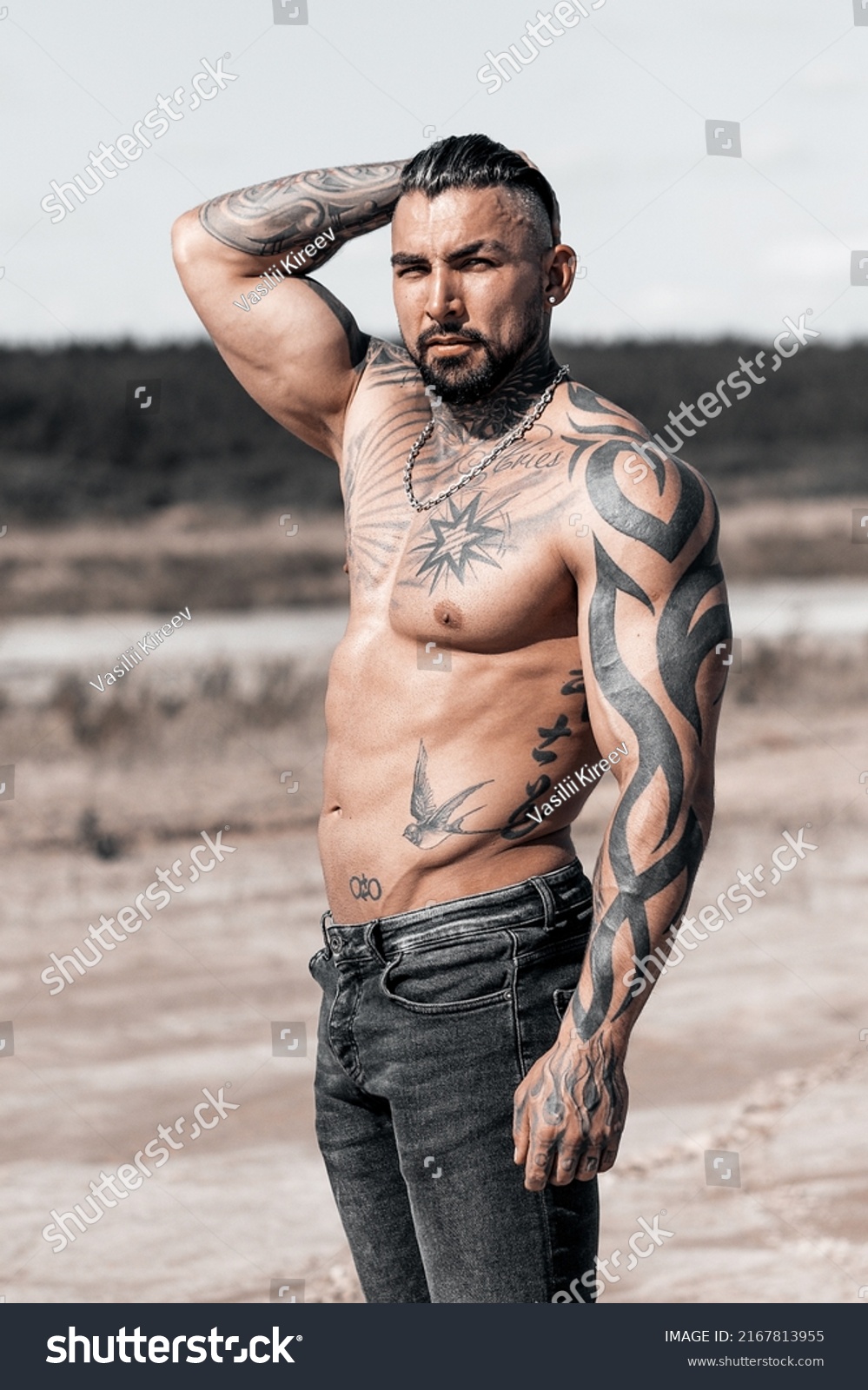 Sexy Portrait Muscular Handsome Topless Male Stock Photo Shutterstock