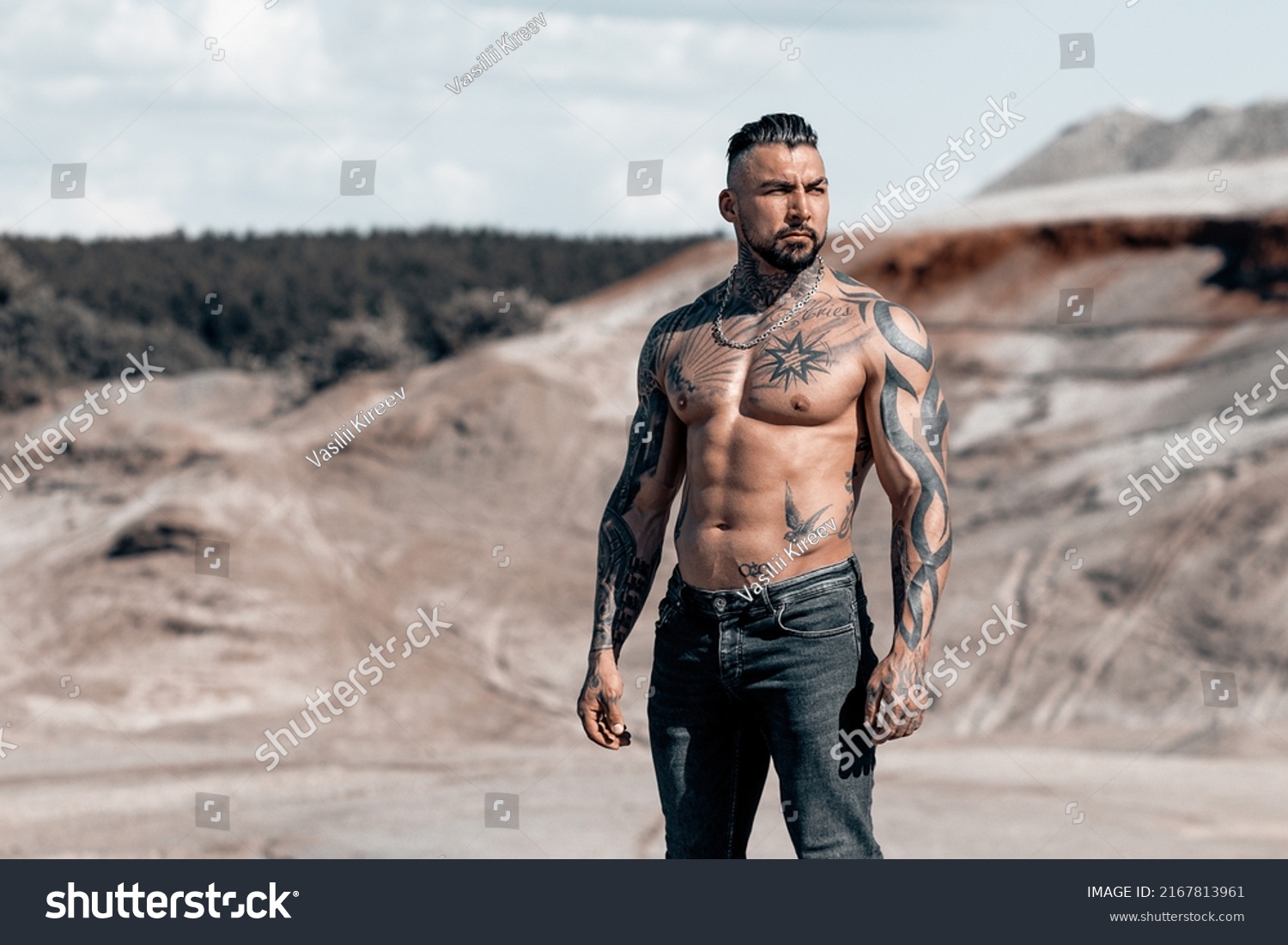 Sexy Portrait Muscular Handsome Topless Male Stock Photo Shutterstock