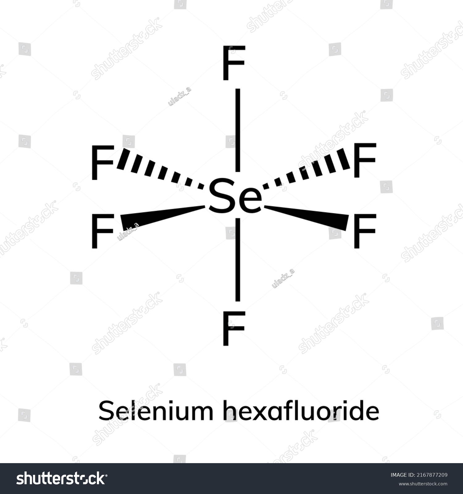 Selenium Hexafluoride Structural Chemical Formula On Stock Vector