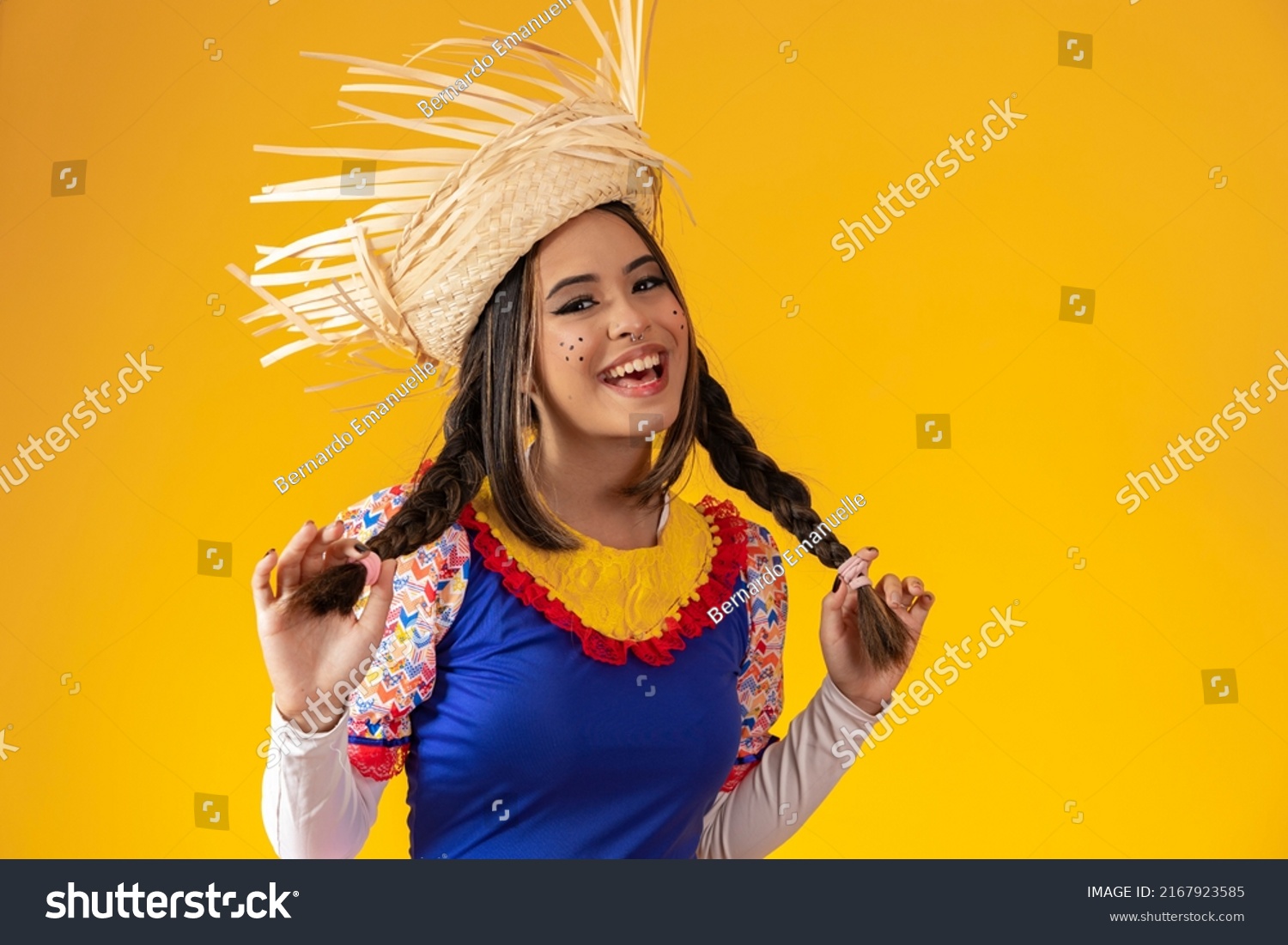 Mestizo Woman Asian Features Wearing Typical Stock Photo 2167923585 ...