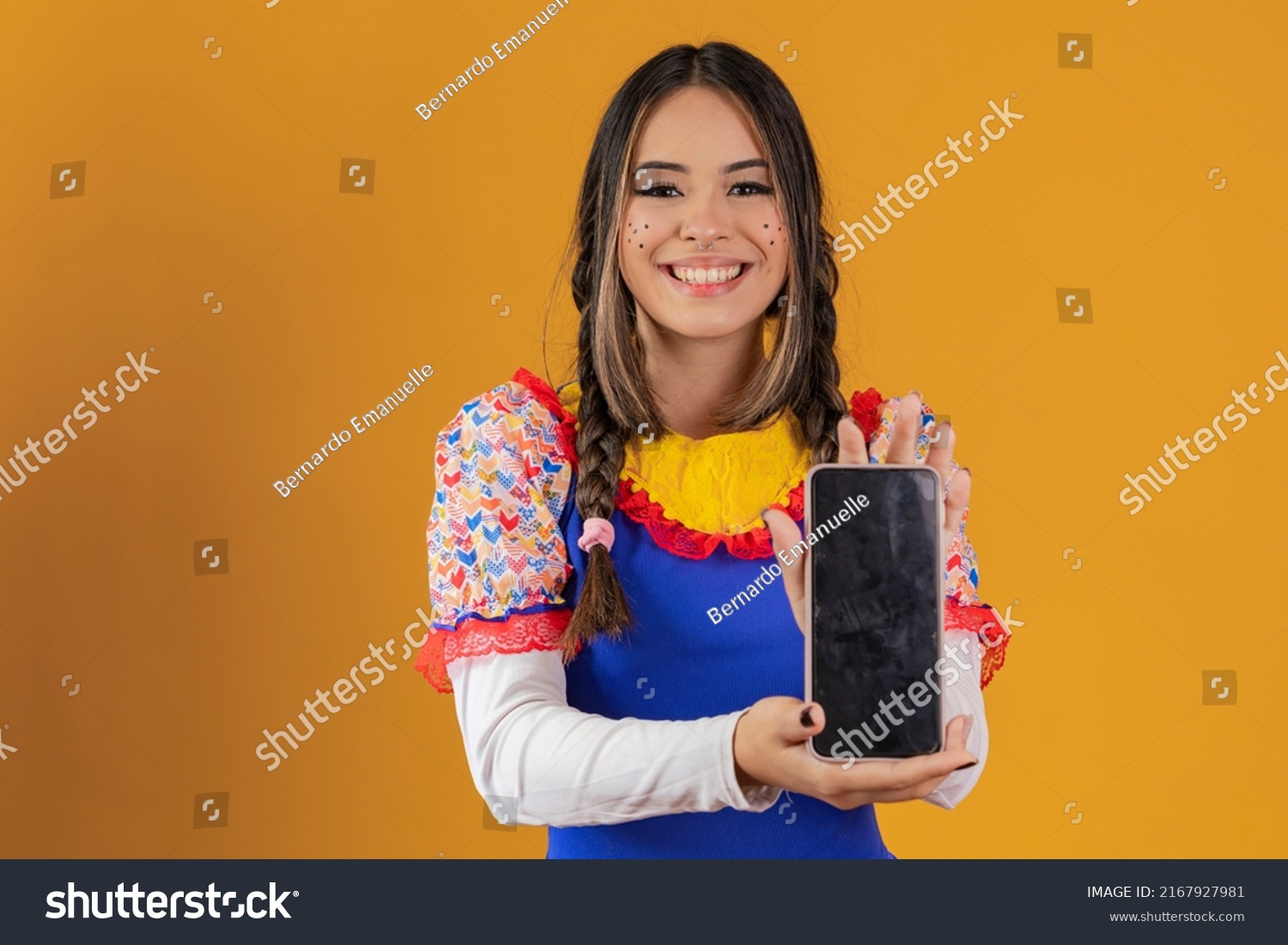 Mestizo Woman Asian Features Wearing Typical Stock Photo 2167927981 ...