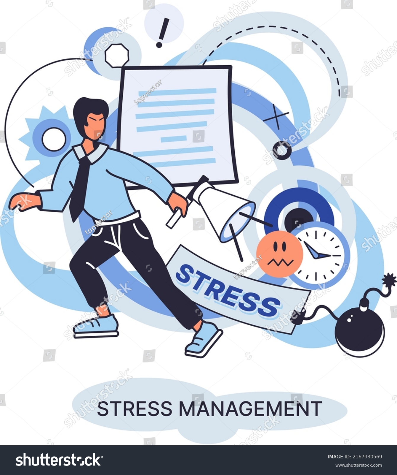 Stress Management Abstract Metaphor Pressure Control Stock Vector ...