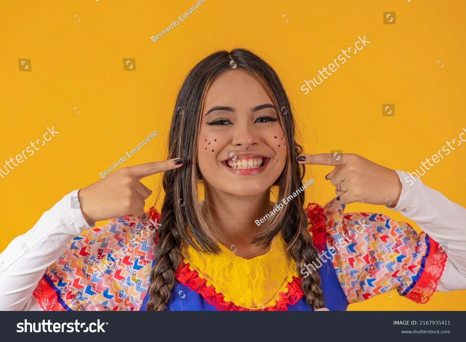 Mestizo Woman Asian Features Wearing Typical Stock Photo 2167935411 ...