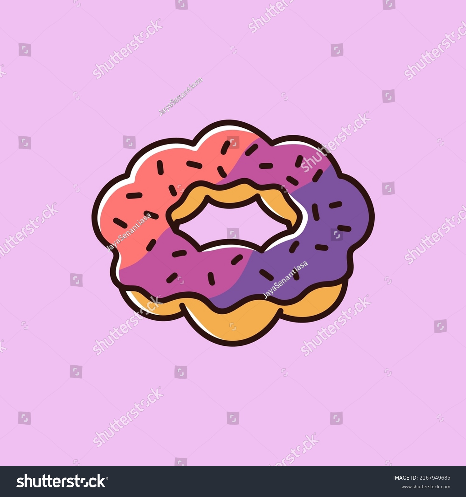 Rainbow Donuts Vector Cartoon Illustration Stock Vector (Royalty Free ...