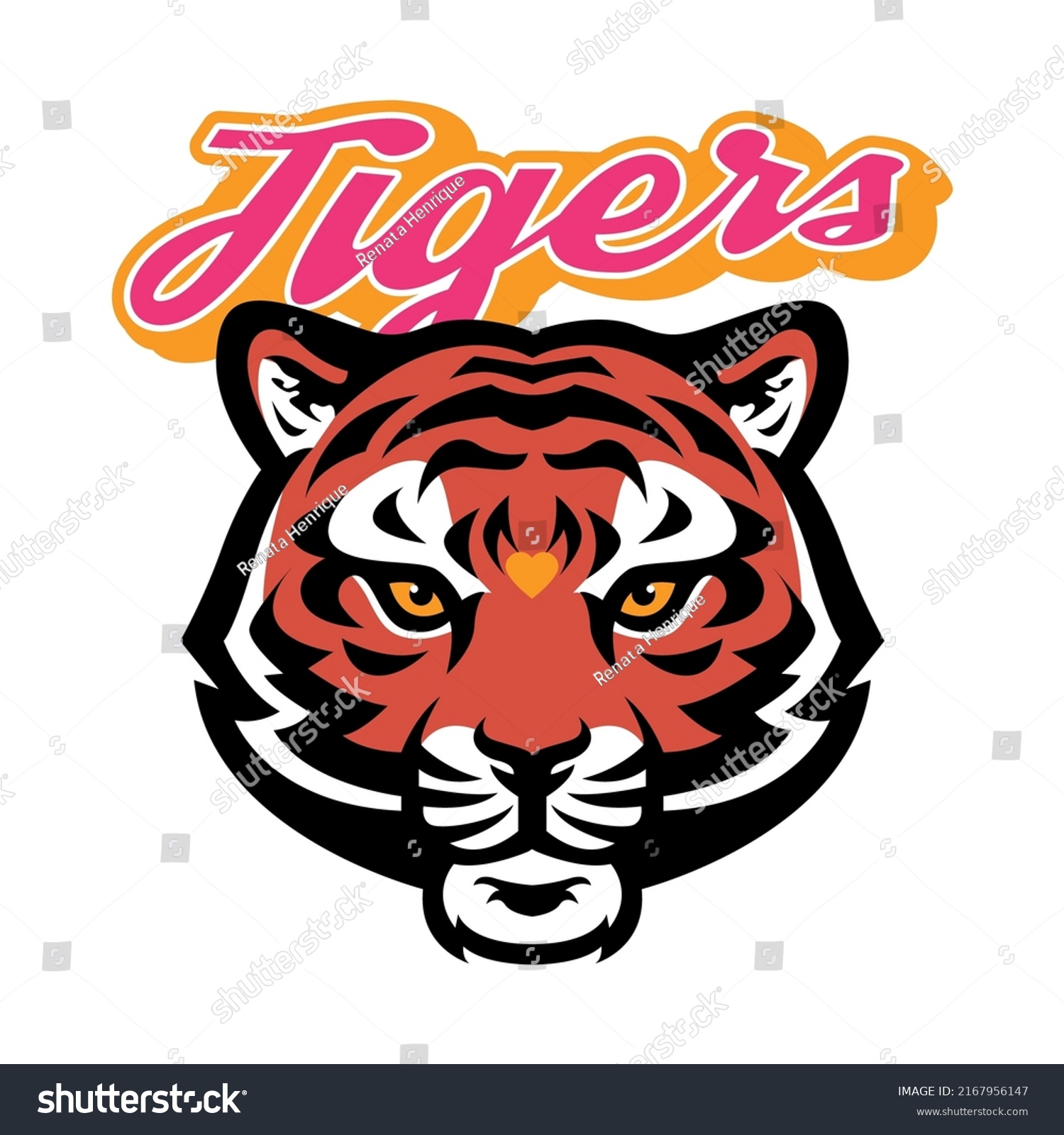 Big Drawing Tiger Beautiful Print Vector Stock Vector (Royalty Free ...