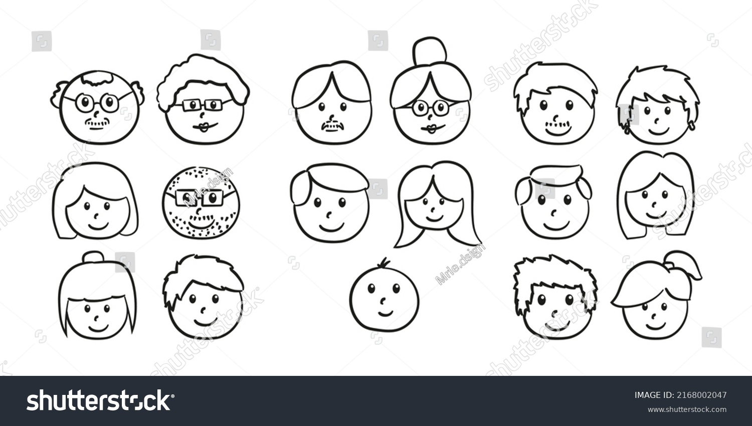 Doodle Head Family Tree Illustration Stock Vector (Royalty Free ...