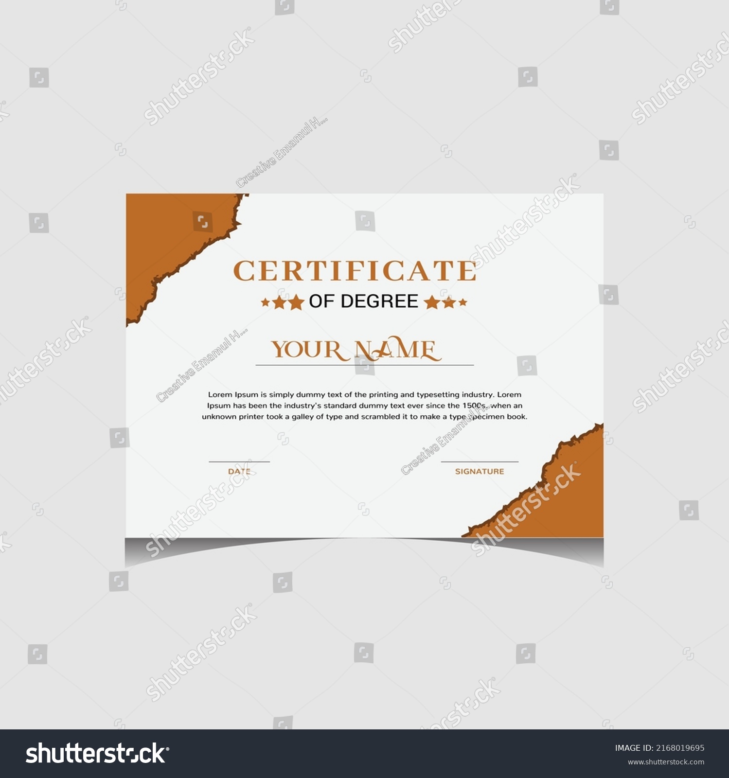 Torn Paper Certificate Template Design Stock Vector (Royalty Free Torn Paper Certificate Template Design Stock Vector (Royalty Free